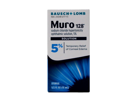 Bausch and Lomb Muro 128 Opthalmic Solution 5% 15mL for Temporay Relief of Corneal Edema (1 Box Only)