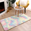 junovo Soft Rainbow Area Rugs for Girls Room, Fluffy Colorful Rugs Cute Floor Carpets Shaggy Playing Mat for Kids Baby Girls Bedroom Nursery Home Decor, 2ft x 4ft Tie-Dyed Rainbow