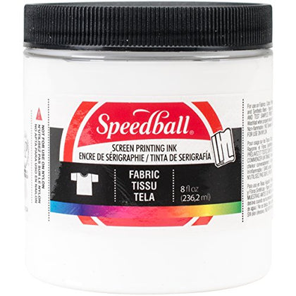 Speedball Fabric Screen Printing Ink, 8-Ounce, White for T-Shirt and Silkscreen Printmaking