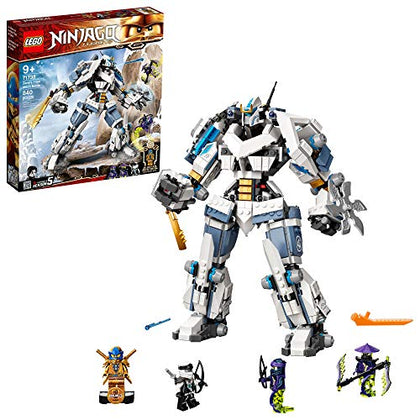 LEGO NINJAGO Legacy Zanes Titan Mech Battle, 71738 Action Figure Ninja Toy with Golden Jay Minifigure and Ghost Warriors, Gifts for Kids, Boys & Girls