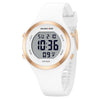 GOLDEN HOUR Waterproof Sport Women's Digital Chronograph Silicone Strap Watch in White