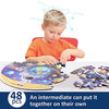 iPlay, iLearn Kids Puzzle Ages 4-8, Wooden Solar System Floor Puzzles Ages 3-5, Large Round Space Planets Jigsaw Puzzle Toys, Educational Learning Gift for 6 7 8 Years Old Toddlers Boys Girls Children