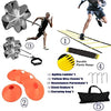 Speed Agility Training Kit-12 Rung 20Ft Agility Ladder, 5 Round Training Cones,Resistance Parachute, 4 metal Stakes & Carrying bag, football ladders for Faster Footwork and Better Movement Skills