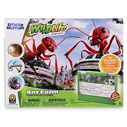 Uncle Milton Ant Farm Antopia Rainforest Ant Habitat - Observe Live Ants - STEM -Nature Learning Toy Green For 6 - 15 years