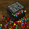 Primitives by Kathy 18192 Classic Hinged Wood Box, 4 x 4 x 2.75-Inches, Good Friends Are Like Stars