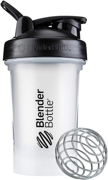 BlenderBottle Classic V2 Shaker Bottle Perfect for Protein Shakes and Pre Workout, 20-Ounce, Clear/Black