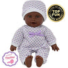 11 inch Soft Body African American Newborn Baby Doll in Gift Box - Doll Pacifier Included