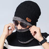 Warm Winter Beanie Hat & Scarf Set Stylish Knit Skull Cap for Men Women (01 Black)