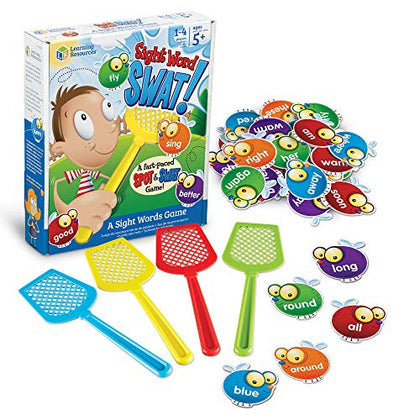 Learning Resources Sight Word Swat a Sight Word Game, Visual, Tactile and Auditory Learning, 114 Pieces, Ages 5+, Multi-color