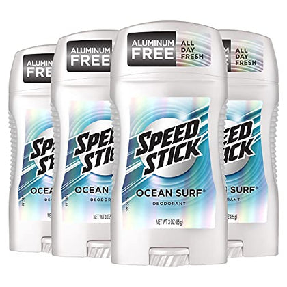 Speed Stick Men's Deodorant, Ocean Surf, 3 Ounce, 4 Pack, Packaging may Vary