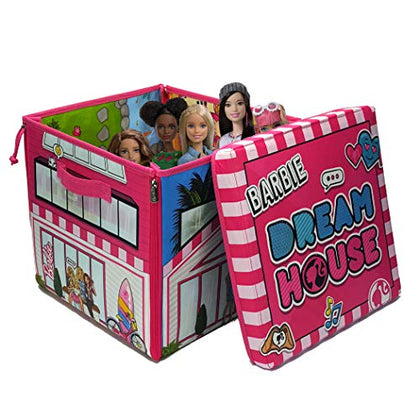 ZipBin Barbie 40 Doll Dream House Toy Box and Playmat, Styles May Vary