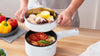 Electric Hot Pot Upgraded, Non-Stick Pan,1.89L Mini Pot for Steak,Fried Rice,with Temperature Control and Steamer - Rapid Noodles Cooker, Ramen, Oatmeal, Soup - Steamer,Egg,Vegetables, Potatoes White