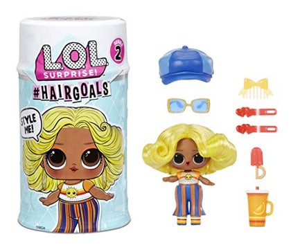 L.O.L. Surprise! Hairgoals Series 2 with 15 Surprises Including Real Hair Fashion Doll, Exclusive Hair Salon Toy Chair, Doll Accessories, Bottle, Comb - Small Dolls for Girls Ages 4-14 Years