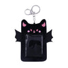 Fuzzy Plush Kpop Photocard Holder with Keychain, Cute Animal Wings Photo Sleeve Bank ID Credit Card Holder Stationery