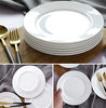 Foraineam 12 Pieces 8 Inch Round Porcelain Salad Plates Dessert Plate Set White Dinnerware Dish Serving Plates