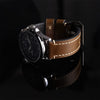 EACHE 22mm Brown Genuine Leather Watch Bands Imported Oil Waxed Leather Thick Leather Watch Straps Black Buckle