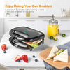 OSTBA Sandwich Maker, Toaster and Electric Panini Press with Non-stick plates, LED Indicator Lights, Cool Touch Handle, Black