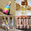 CUCUMI 44pcs Mini Glass Bottles with Cork Stoppers Spell Jars Potion Bottles Wish Bottles, 50pcs Eye Screws 30 Meters Twine and 2pcs Funnels Message Bottle for Wedding Favors, Halloween Decorations