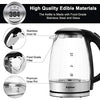 Electric Kettle Temperature Control Glass Hot Water Boiler with 4 Colors LED Indicator Tea Heater Fast Heating with Keep Warm Function Auto Shut Off and Boil Dry Protection (1.7L)