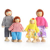 PUCKWAY Lovely Happy Family Dolls Playset Wooden Figures Set of 7 People with Dog for Kids Children Toddlers Dollhouse Pretend Gift