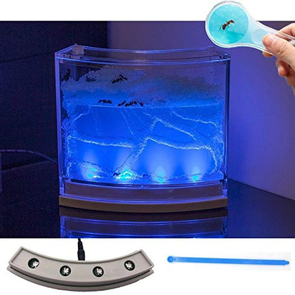 NAVAdeal Ant Farm Habitat for Kids W/LED Light - Great Educational & Science Kit with Nutrient Blue Gel, Observing Ants Create 3D Tunnels to Study Ants Behaviors & Ecosystem (Live Ants not Included)