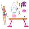 Barbie Gymnastics Doll & Accessories, Playset with Blonde Fashion Doll, C-Clip for Flipping Action, Balance Beam, Warm-Up Suit & More