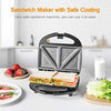 OSTBA Sandwich Maker, Toaster and Electric Panini Press with Non-stick plates, LED Indicator Lights, Cool Touch Handle, Black