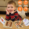 Montessori Toys for Toddlers 2 3 4 Years Old Wooden Reading Blocks Flash Cards Short Vowel Turning Rotating Matching Letters Toy for Kids Educational Alphabet Learning Toys for Preschool Boys Girls