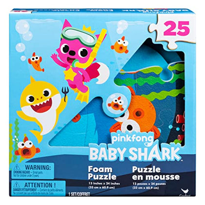 Spin Master Pinkfong Baby Shark, 25-Piece Foam Jigsaw Puzzle Baby Shark Toys Kids Puzzles Baby Shark Birthday Decorations, for Preschoolers Ages 4 and up