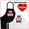 Nomsum The Boss & The Real Boss 2-piece 1-size Matching Kitchen Apron for His and Hers, Unique Gift Ideas for Couples, Kitchen Aprons Gift Set for Weddings, Anniversaries, Engagements, & Housewarmings