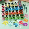 24 pcs Vegetable Cutter Shapes Sets Cookie Cutters Fruit Stamps Mold with 20 pcs Food Picks and Forks for Kids