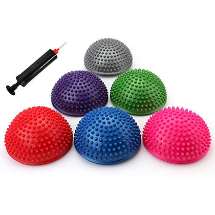 Fasmov Balance Pods Balancing Hedgehog Stability Balance Trainer Dots with Pump, Set of 6