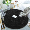 junovo Round Rug 4x4 Feet Fluffy Soft Area Rugs for Kids Girls Room Princess Castle Plush Shaggy Carpet Cute Circle Nursery Rug for Kids Girls Bedroom Baby Room Home Decor Circular Carpet, Black