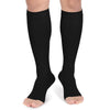 Compression Socks, 20-30 mmHg Graduated Knee-Hi Compression Stockings for Unisex, Open Toe, Opaque, Support Hose for DVT, Pregnancy, Varicose Veins, Relief Shin Splints, Edema, Black XX-Large