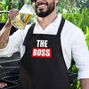 Nomsum The Boss & The Real Boss 2-piece 1-size Matching Kitchen Apron for His and Hers, Unique Gift Ideas for Couples, Kitchen Aprons Gift Set for Weddings, Anniversaries, Engagements, & Housewarmings