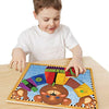 Melissa & Doug Basic Skills Puzzle Board - Wooden Educational Toy - Learn To Button Busy Board, Activity Board For Fine Motor Skills, Developmental Toy For Toddlers Ages 3+