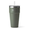 YETI Rambler 26 oz Straw Cup, Vacuum Insulated, Stainless Steel with Straw Lid, Camp Green