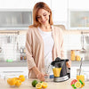 Pohl+Schmitt Deco-Line Electric Citrus Juicer Machine Extractor - Large Capacity 34oz (1L) Easy-Clean, Featuring Pulp Control Technology