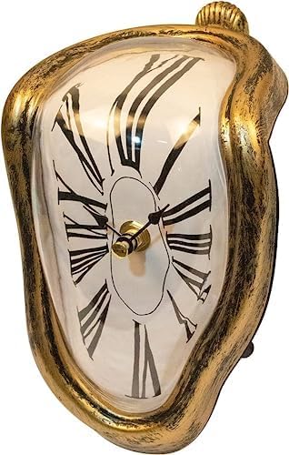 Melting Clock Salvador Dali Melting Clock,Funny Melted Clock Decor Maximalist Decor Melting Clock Wall for Decorative Home Office Shelf Desk Table Funny Creative Gift