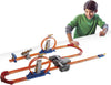 Hot Wheels Track Builder Playset Total Turbo Takeover with 1:64 Scale Toy Car, Powered by Motorized Booster