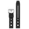 Steeldive Rubber Dive Watch Strap, 20mm Soft Replacement Watch Bands Black Waterproof Sport Watchbands for Men and Women