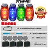 STURME LED Safety Light Strobe Lights for Daytime Running Walking Bicycle Bike Kids Child Woman Dog Pet Runner Best Flashing Warning Clip on Small Reflective Set Flash Walk Night (Green Blue Redx2)