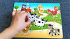 Wooden Puzzles Farm Chunky Baby Puzzles Peg Board, Full-Color Pictures for Preschool Educational Jigsaw Puzzles, 7Pieces