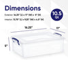 Superio 10 Qt Clear Plastic Storage Bins with Lids and Latches, Organizing Containers, Stackable Plastic Bin for Home, Garage, School, and Office