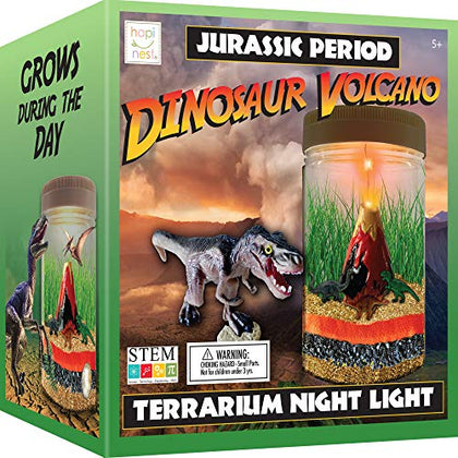 Hapinest Dinosaur Terrarium Kit with Light-up Volcano Garden - STEM Science Educational Toys and Gifts for Kids Boys and Girls Ages 5 6 7 8 9 10 Years Old and Up