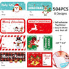 Gift Tag Stickers, Christmas Tags for Gifts 500+ Pcs, Christmas Name Tags - Christmas Stickers, to from Gift Tags Stickers, Gift Sticker Labels Large, 8 Designs Self Adhesive Labels - 2.8