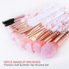 Makeup Brushes Set DUAIU 16PCS Marble Make up Brushes Foundation Eyeshadow Concealer Eyebrow Blush Face Mask Brush Set With Gift Box Make Up Tool?Pink)