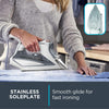 Rowenta Focus Stainless Steel Soleplate Steam Iron for Clothes Standard 400 Microsteam Holes, Powerful steam blast, Leakproof, Lighweight, 1725 Watts Portable, Ironing, Garment Steamer, Blue DW5280