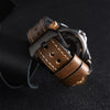 EACHE 22mm Brown Genuine Leather Watch Bands Imported Oil Waxed Leather Thick Leather Watch Straps Black Buckle