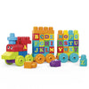 MEGA BLOKS Fisher-Price ABC Blocks Building Toy, ABC Learning Train with 60 Pieces for Toddlers, For Kids Age 1+ Years